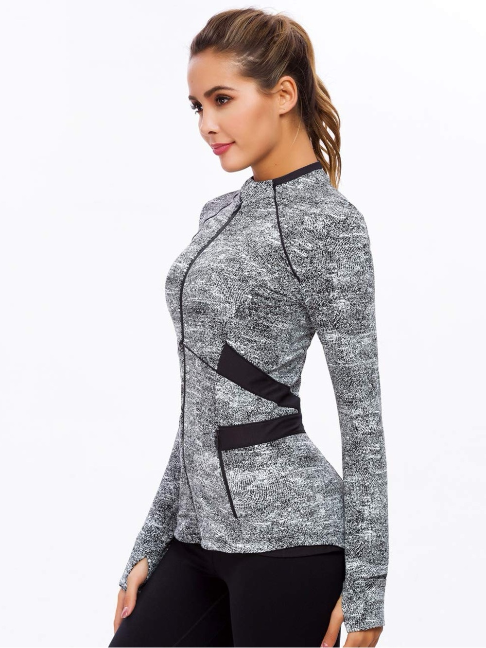 QUEENIEKE Womens Sports Jacket Slim Fit Full-Zip 8/10
